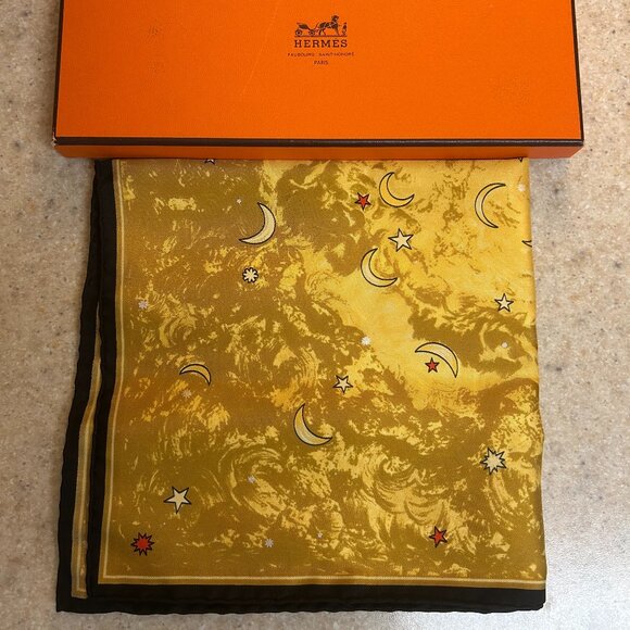 Hermes pocket square silk scarf handkerchief - Picture 1 of 4